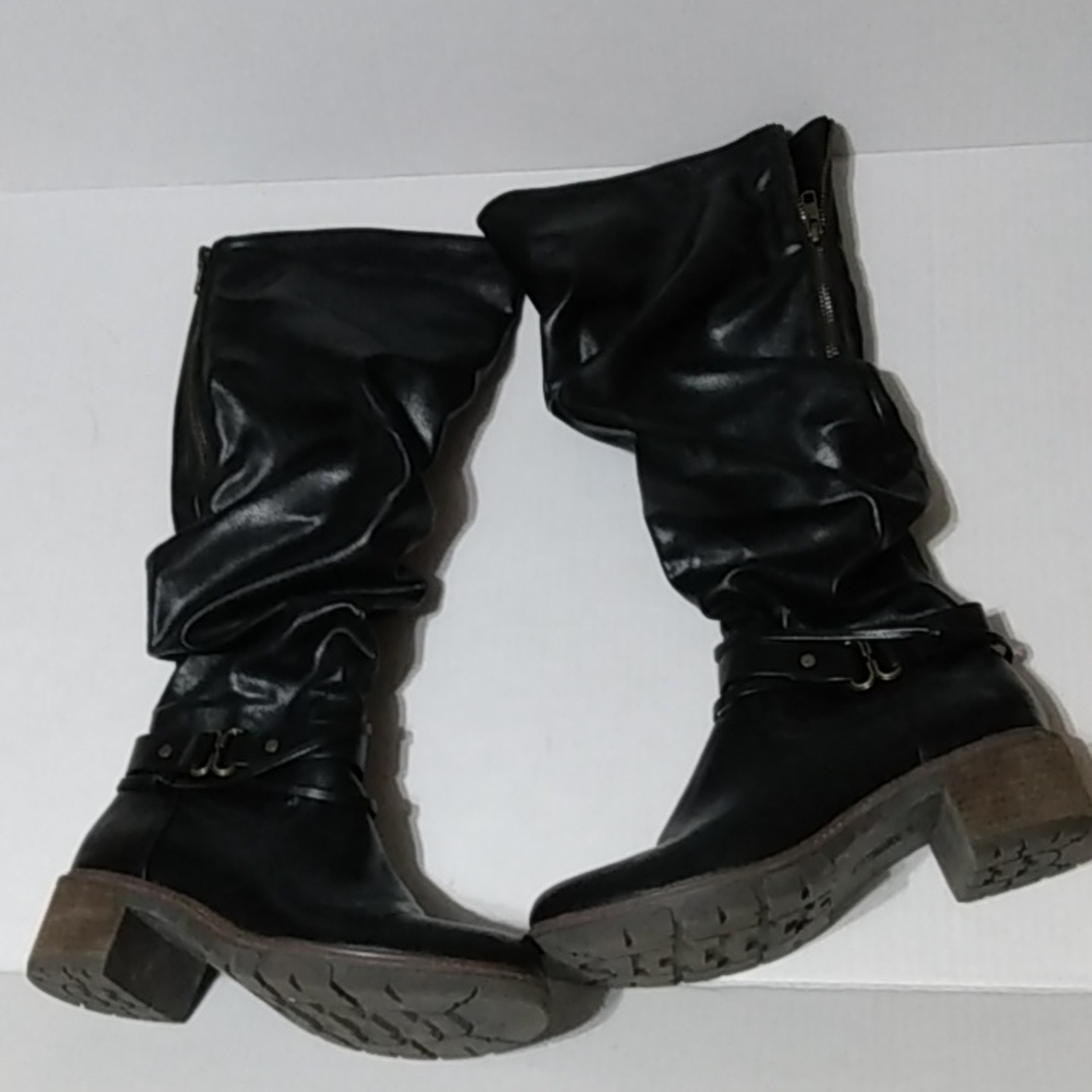 Tall Black Slouch  White Mountain crammers Boot 8.5 - Picture 2 of 16